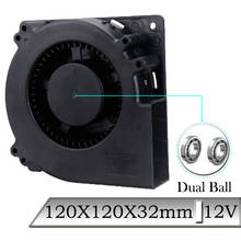 10 Pcs Black Gdstime DC 12V 12mm 120x120x32mm Dual Ball Industrial Portable Cooler Fan 120mmx32mm 12cm PC Blower Cooling fan 2024 - buy cheap
