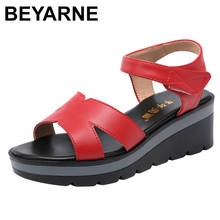 BEYARNE-Sandalias de plataforma para mujer, zapatos femeninos de tacón medio con cuña, de playa, talla grande 32-43, para verano, 2020 2024 - compra barato