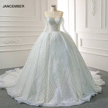 Vestido de noiva elegante com lantejoulas e ombro ao ar livre, j67135., casamento, princesa, trem, 2020. 2024 - compre barato