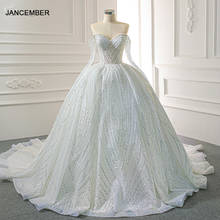 J67131 JANCEMBER Bridal Elegant Dress 2020 Sweetheart Sequined Off The Shoulder Chapel Train Ball-Gown 2024 - buy cheap