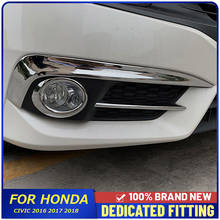 Fit For Honda Civic 2016 2017 2018 ABS Chrome Front Fog Light Lamp Eyebrow Bumper Trims Strip Cover Stickers Car Styling 2024 - buy cheap