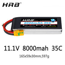 HRB 3S 11,1 V 8000mah 35C XT150 T Deans XT90 EC5 XT60 TRX LiPo батарея для Traxxas автомобиля RC вертолет Самолет лодка Акку части 1/8 2024 - купить недорого