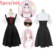 Cosplay de kaguya-sama love is war, fujiwara chika, cosplay cotumes, mulheres, meninas, kaguya shinomiya, conjunto de roupa, peruca rosa 2024 - compre barato