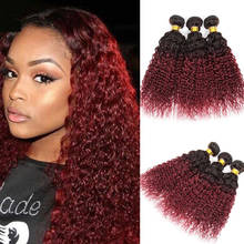 DreamDiana Ombre Brazilian Kinky Curly Bundles Two Tone Remy Burgundy Ombre Curly Hair Bundles Colored Afro Ombre Human Hair 2024 - buy cheap