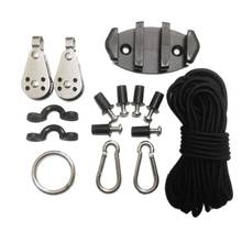 Kit de carro de anclaje para canoa, Kayak, deportes acuáticos, cornamusas, anillo de aparejo, poleas, almohadilla, ojos, tuercas, tornillos, juego de accesorios para Kayak 2024 - compra barato