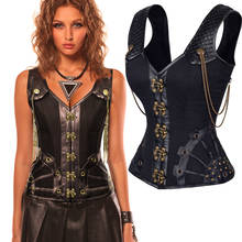 Steampunk Corset Tops To Wear Out Women Waist Corset Bustier Top Overbust Leather Lace Up Slimming Sheath Belly Bodice Burlesque 2024 - buy cheap