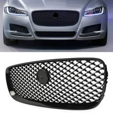 Rejilla superior delantera para radiador XF XFR 2018, accesorio de plástico ABS negro para coche, con logotipo, Para Jaguar 2016, 2017, 18 2024 - compra barato