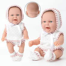 25 см водонепроницаемый силиконовый bebe reborn doll 10 дюймов для новорожденных детей розовый синий шляпа милые куклы Подарки для детей 2024 - купить недорого