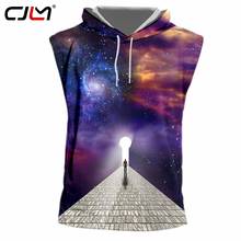 CJLM модный мужской топ с капюшоном 3D Звездное небо дорога забавная уличная Мужская футболка с принтом всего тела негабаритных 2024 - купить недорого