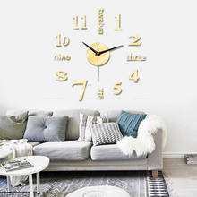 Relógio de parede espelhado e grande de acrílico 3d, relógio adesivo espelhado para decoração de casa, faça você mesmo 2024 - compre barato