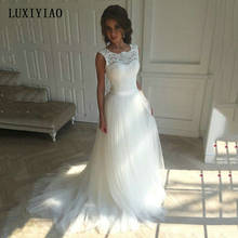 LUXIYIAO Robe De Mariee Long Suknia ślubna Vestidos Satin Wedding Dress Robe De Soiree Longue Formal Simple Vestido De Novia 2024 - buy cheap