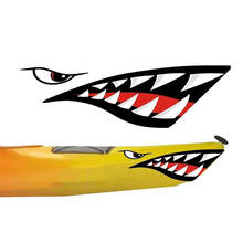 2pcs Waterproof Shark Teeth Mouth Vinyl Decal Stickers Car Motorcycle Rowing Boats For Kayak Canoe Dinghy Boat Decoration 2024 - buy cheap