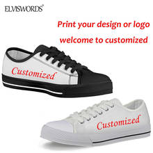 ELVISWORDS 2020 New Fashion Women 3D Customized Picture/Logo/Design Print Low-Top Canvas Shoes Casual Walking Vulcanized Shoes 2024 - buy cheap