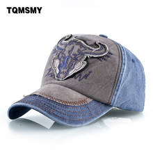 Washed denim Patch hats men Spring Bone embroidery cow Baseball Caps women Snapback Cap men's Sun visor Hip-hop hats Casquette 2024 - buy cheap