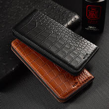 Capa de couro genuíno de crocodilo, luxuosa capa flip magnética para google pixel 2 3 3x 3a 4 4a 5 xl capa carteira 2024 - compre barato