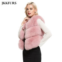 New Arrival Women Real Fox Fur Vests Winter Thick Warm Fur Lady Fashion Style Fluffy Natural Fur Gilet 3 Rows Waistcoat S7162 2024 - buy cheap