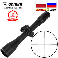 Ohhunt-luneta de caça protetora 10x44 sf, escopo 10x, ampliação fixa, retículo paralelo tático, turretões 2024 - compre barato