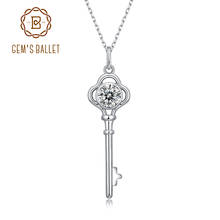 GEM'S BALLET-Collar de plata de ley 925, joyería fina de moissanita de 1,0 CT, con colgante de llave de diamante, piedra brillante 2024 - compra barato