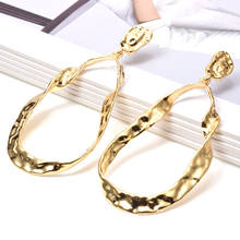Wholesale ZA New Gold Metal Long Drop Earring Bijoux High-Qulity Earrings Jewelry Accessories For Women Fashion Trend Pendientes 2024 - buy cheap
