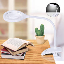 Lupa de mesa con Clip para escritorio, lámpara LED recargable por USB, lupa grande de 110mm para lectura, 5X, 10X 2024 - compra barato