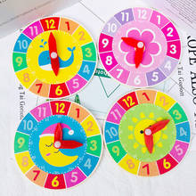 Relógio de madeira infantil montessori, relógio colorido segunda hora da memória, brinquedos para crianças, auxiliares de ensino pré-escolar 2024 - compre barato