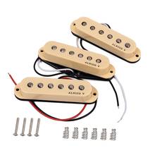 Alnicov 3PCS Guitar Pickup Single Coil Humbucker Pickups Neck Middle Bridge Set for ST Beige Guitar Accessories 2024 - buy cheap