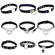 Sexy Punk Girl Choker Collar Leather Choker Bondage Cosplay Goth Jewelry Women Gothic Male Necklace Harajuku Accessories 2024 - buy cheap