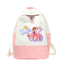 Captor de cartas sakura bolsa escolar feminina, bolsa de ombro casual para estudantes 2024 - compre barato