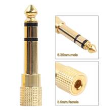 3.5mm 1/8" Stereo Female to 6.35mm 1/4" Male Mono Audio Adapter Plug copper connector adaptor 2024 - buy cheap