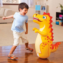 Brinquedo dinossauro inflável 3d, saco de pancada, brinquedo interativo para crianças meninos meninas grande copo de brinquedo, presente de natal de aniversário 2024 - compre barato