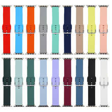 Correa elástica de silicona para Apple Watch, banda de 44mm y 40mm para iWatch de 38mm y 42mm, pulsera para Apple watch serie 5/4/3/2/1/SE/6 2024 - compra barato