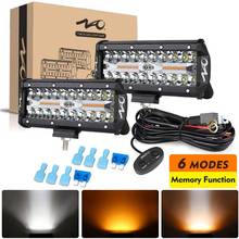 NAO LED Bar Strobe Work Light 12V 24V Dual Color 6 Modes Runinng Lights For Car 4x4 Accessories Off road SUV Truck Boat Fog Lamp 2024 - buy cheap