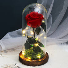 Beauty and The Beast Preserved Everlasting Rose Flower in Glass Cover for new Year's Home Decor Christmas Valentine's Day Gift 2024 - buy cheap