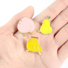 Cartoon Leggy fruits Magic Pins Banana Pear Peach Brooches Jewelry personification Fruit Story Badges men women Gifts For Friend 2024 - buy cheap