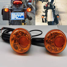 Indicadores de intermitentes traseros para motocicleta, luces LED para Harley Sportster 883, Iron XL1200, 1992-UP, Moto, indicador de giro, negro/cromo 2024 - compra barato