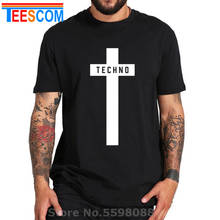 Techno Cross Printed T-shirt Mens Womens Unisex Techno Music Festival Black Detroit T shirt Streetwear Jesus Christian Tee shirt 2024 - buy cheap