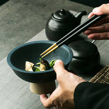 KINGLANG Korin Ретро Золотой Край миска для риса высокая нога миска для перекуса блюдо оптом керамическое блюдо 2024 - купить недорого