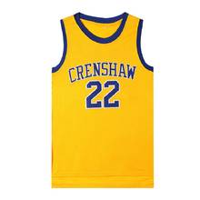 Crenshaw camiseta de basquete 22 mcchamada, camiseta bordada, roupas esportivas para o ar livre, hip-hop, filme, amarelo, preto e verão 2024 - compre barato