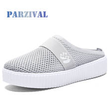 PARZIVAL Women Slippers Hollow Wedges Platform Flat Sole Beach Female Flip Flops Mules Ladies Slides Party Sandals Zapatos Mujer 2024 - buy cheap
