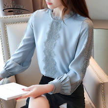 womens tops and blouses ladies tops and blouses 2019 womens clothing Office Lady Solid long sleeve chiffon lace shirts 5966 50 2024 - buy cheap