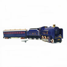 [Funny] Adult Collection Retro Wind up toy Metal Tin moving Vintage Rail train model Mechanical Clockwork toy figures kids gift 2024 - buy cheap