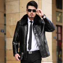 YASUGUOJI New 2021 Winter Outdoors High Quality Leather Jacket Men Plus Size 7xl Thicken Warm Plus Velvet Coat with Fur Collar 2024 - buy cheap