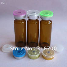 200 x 15ml amber tubing glass vial with silicone stopper & flip cap sample vial,2ml,3ml,5ml,till 30ml is available 2024 - buy cheap