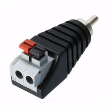 1pc Speaker Wire Cable To Audio Male RCA Connectors Adapter Jack Press Plug Connector 2024 - buy cheap