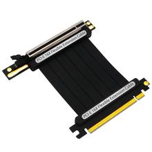 PCIe 3,0x16 PCI Express Riser удлинитель кабеля Гибкая солнечная батарея высокое Скорость 90 градусов GUP с светодиодный для Графика карты 2024 - купить недорого