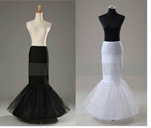 White / Blac 1 Hoop Mermaid Bridal Wedding Underskirt Crinoline Petticoat Slips 2024 - buy cheap