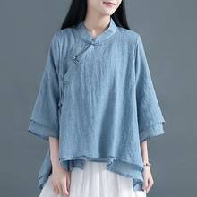 Ladies Chinese Tops 2020 New Top Women Spring Retro Oblique Shirt Qipao Cheongsam Top Tea Chinese Style Clothing Women 10066 2024 - buy cheap