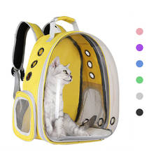 Bolsa de Gato portátil para perros, mochila transparente transpirable, bolsa de transporte de espacio en cápsula para hombros para perros, jaula al aire libre, suministros para mascotas 2024 - compra barato