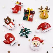 New 40pcs Resin 3D Colorful Christmas Combination Flatback Cabochon Stone Figurine Applique  DIY Scrapbook Ornaments Craft 2024 - buy cheap