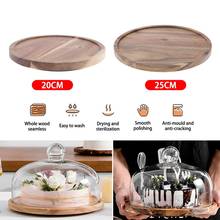 New Round Solid Wood Rounded Walnut Wooden Fruit Plate Wooden Saucer Tea Tray Dessert Dinner Breakfast Plate Tableware Set 2024 - buy cheap